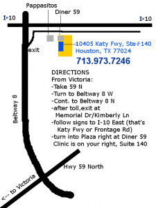 Directions to Houston clinic from Victoria